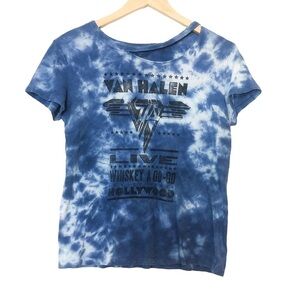 Van Halen Tie Dye Band Tee with Cut Neck Small